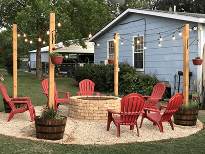 Lighted Fire Pit Areas